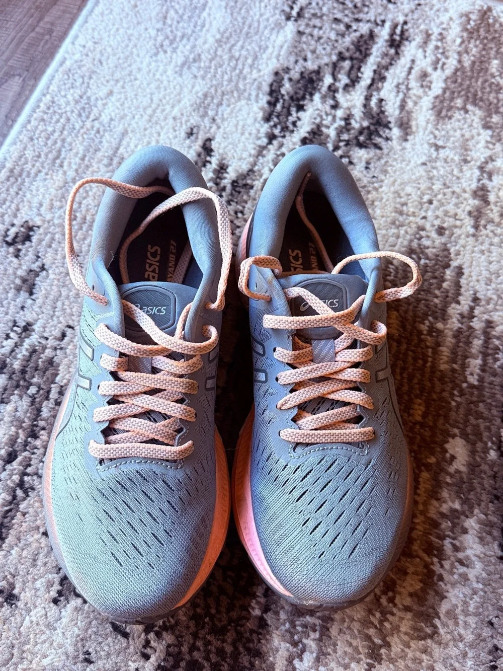 ASICS Women's Gray Running Shoes with Peach Accents Like New